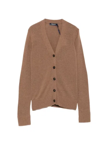 Cardigan 's Max Mara cu broderie cu decolteu în V maro