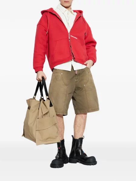Hanorac cu glugă Dsquared2 cu broderie roșu