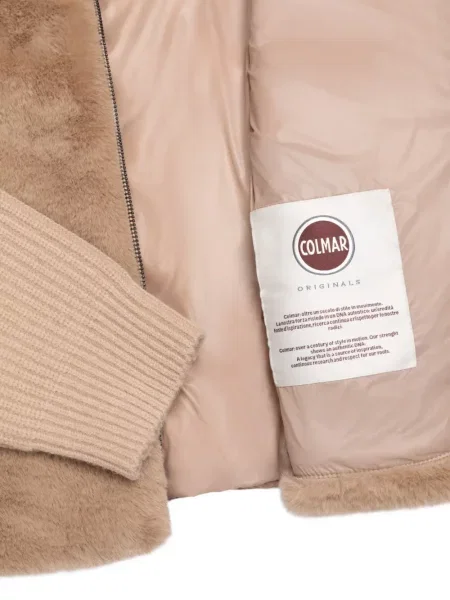 Kailiniai Colmar su gobtuvu su kailiu rožinė