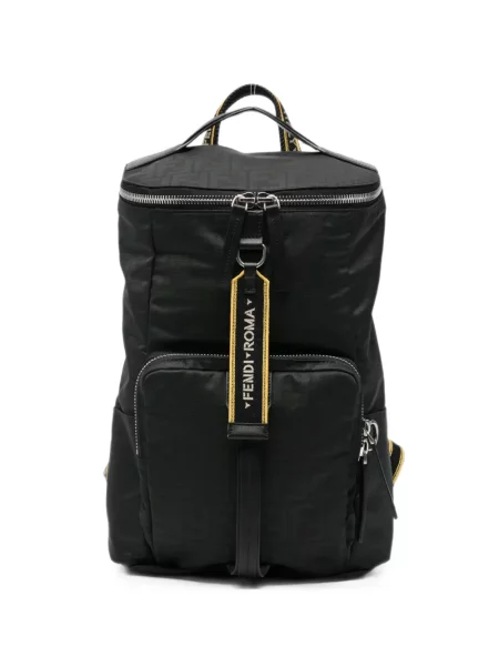 Rucsac Fendi din jacard cu autograf negru