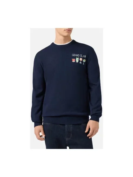 Sweter Mc2 Saint Barth wełniany niebieski
