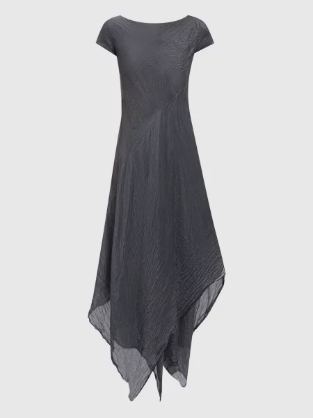 Сукня із шовку асиметричного крою Marc Le Bihan сіра