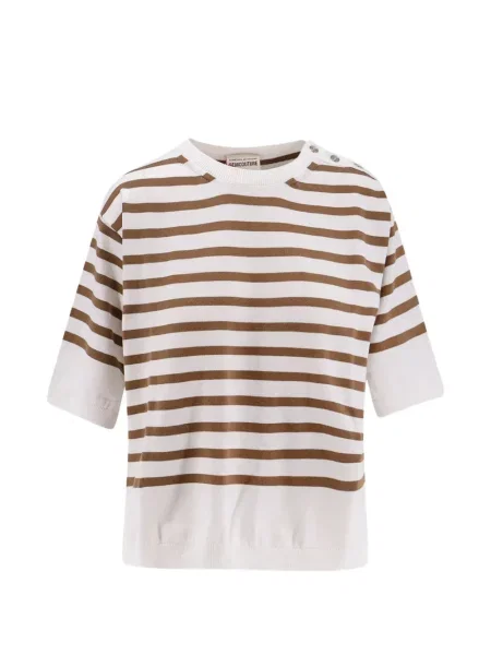 Pulover Semicouture cu dungi alb