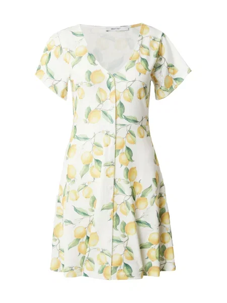 ABOUT YOU Rochie de vară Clarissa galben / verde / verde deschis alb