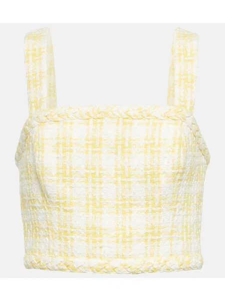 Top Veronica Beard tweedowy żółty