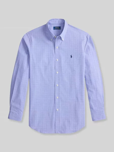 Koszula casualowa o kroju custom fit z mieszanki bawełny Polo Ralph Lauren niebieska
