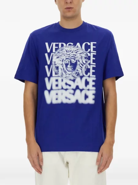 Tricou Versace cu autograf albastru