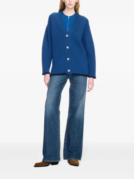 Cardigan Off-white cu broderie alb