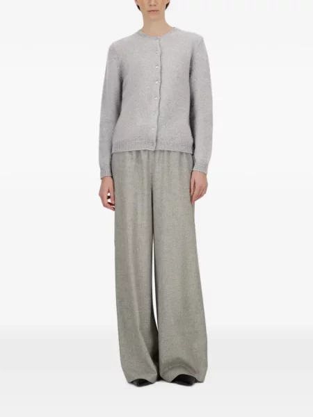 Lung cardigan Herno cu decolteu rotund gri