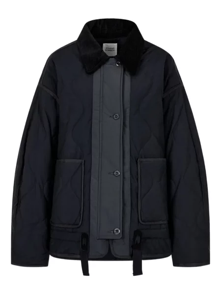 Gulerat geacă Studio Tomboy de catifea cord matlasată negru