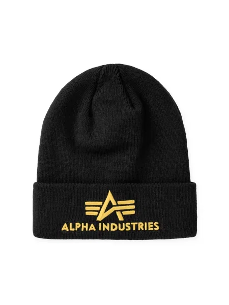 Alpha Industries căciulă 3D Beanie din țesătură uni negru