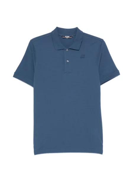 Tricou polo K-way cu autograf albastru