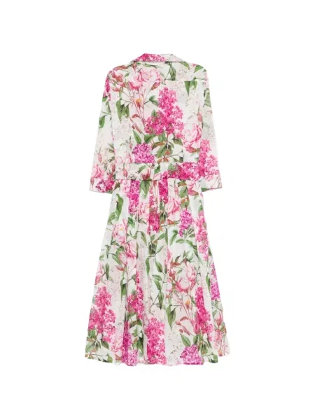 Rochie midi Samantha Sung cu model floral cu imagine roz