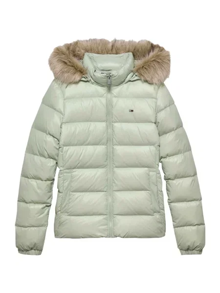 Geacă de blugi Tommy Jeans cu glugă verde