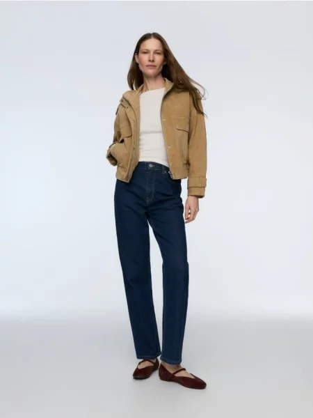 Кожаные балетки Reserved коричневые