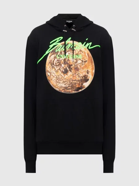 Худі Universe з принтом Balmain чорне
