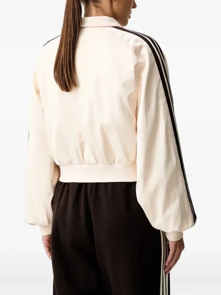 Decupat geacă Adidas cu glugă cu model piele de șarpe alb