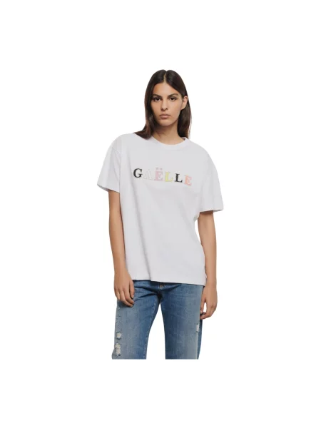 Koszulka Gaëlle Paris z dżerseju biała