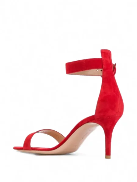 Sandale Gianvito Rossi din piele de căprioară roșu