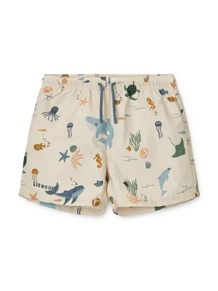 Liewood plavkové šortky Aiden Printed Board Shorts béžové