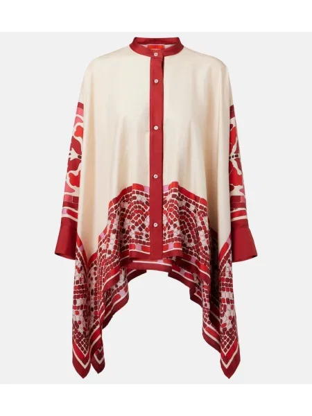 Cămașă La Doublej de mătase cu imagine roșu