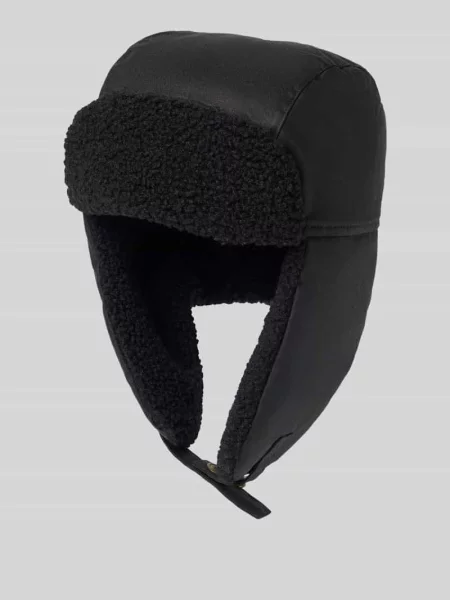 Czapka uszanka z woskowanej bawełny model ‘MORAR’ Barbour czarna