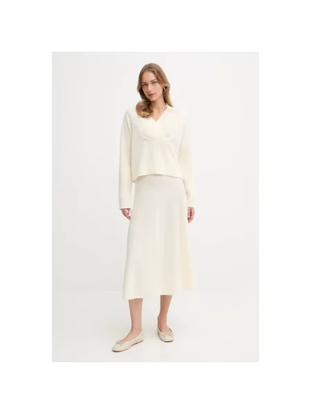 Sweter Benetton wełniany beżowy