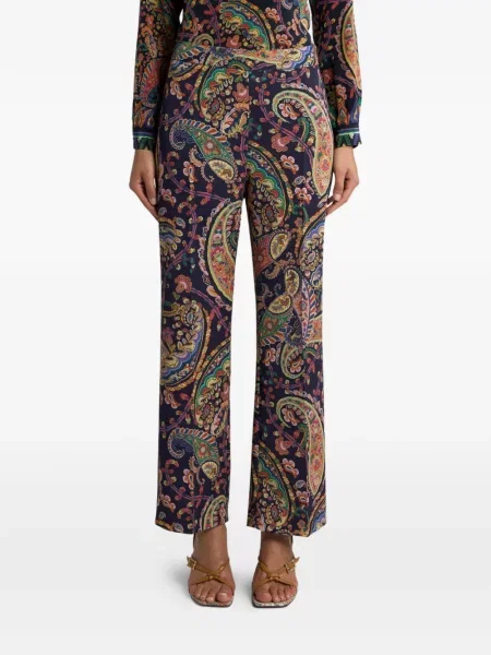 Pantaloni Etro cu model floral albastru