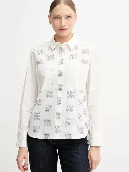 Mos Mosh cămașă din WEINA cu guler clasic regular bej