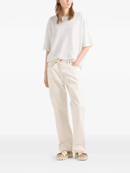 Scurt tricou Prada de in alb