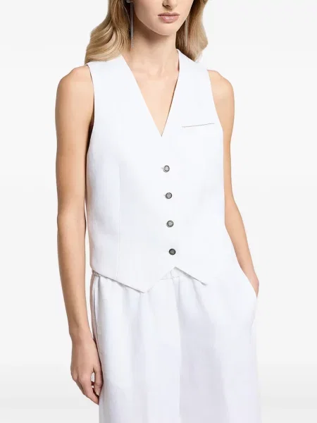 Vestă Peserico cu decolteu în V alb