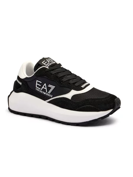 Sneakers | piele întoarsă negru