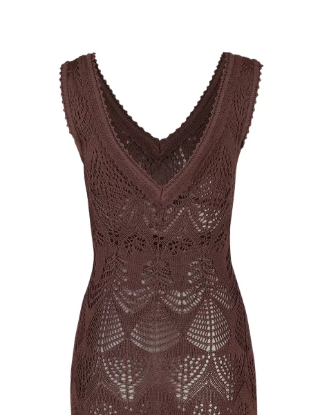 Rochie midi Staud tricotate maro