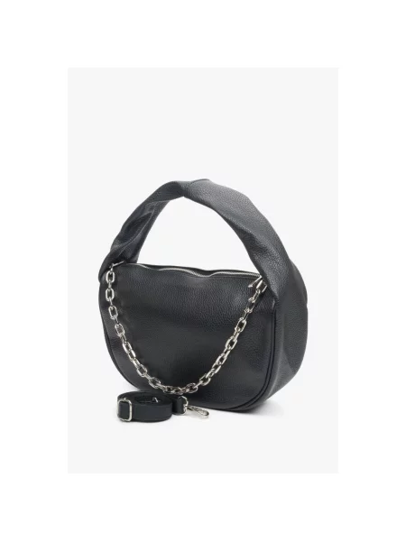 Сумка-півмісяць шкіряна Estro чорна