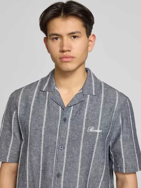 Koszula casualowa o kroju regular fit z mieszanki bawełny i lnu z kołnierzem z połami Review