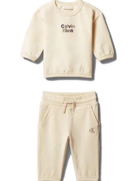 Calvin Klein Jeans compleu de trening pentru copii cu bej