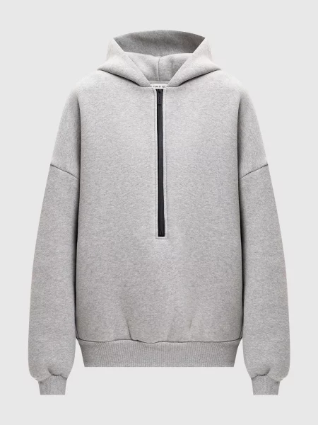 Утеплене худі на з логотипом Fear Of God сіре