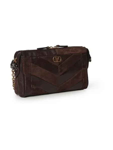 Torebka crossbody Valentino Garavani skórzana brązowa