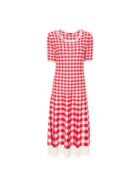Sukienka maxi Joseph w kratę czerwona
