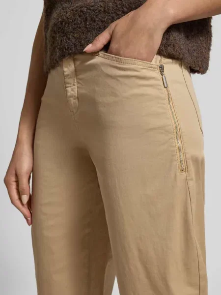 Spodnie o kroju straight fit z detalem z zamkiem błyskawicznym Model Bora' Mac