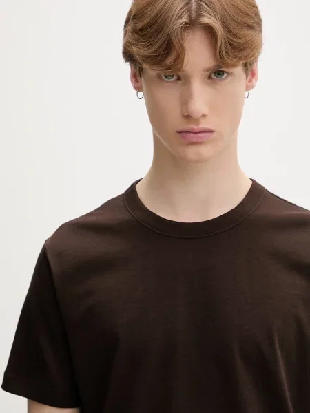 Vászon póló Calvin Klein barna