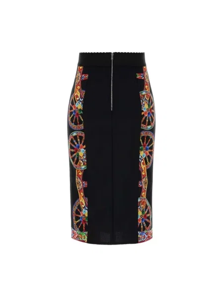 Spódnica Dolce And Gabbana z nadrukiem z krepy