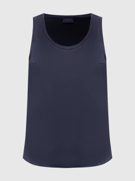 Майка із шовку Brunello Cucinelli синя