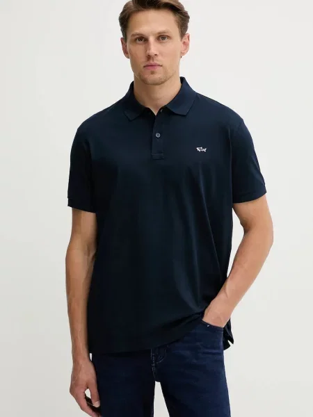Polo majica Paul&Shark Knitwear tamno bez uzorka plava