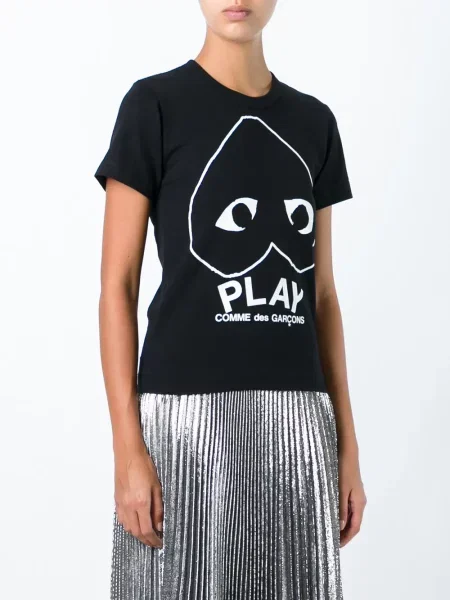 Tričko Comme Des Garçons Play s potiskem černé