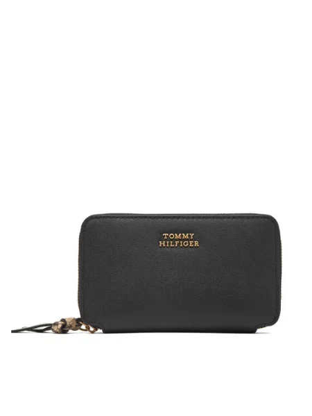 Tommy Hilfiger Pénztárca Th Leather Med Za Wallet fekete