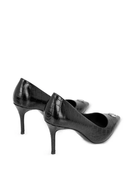 Pantofi cu toc Philipp Plein din piele cu imagine negru