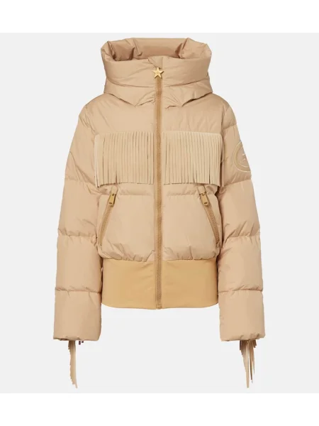 Jeździć na nartach kurtka narciarska Goldbergh z frędzli beżowa