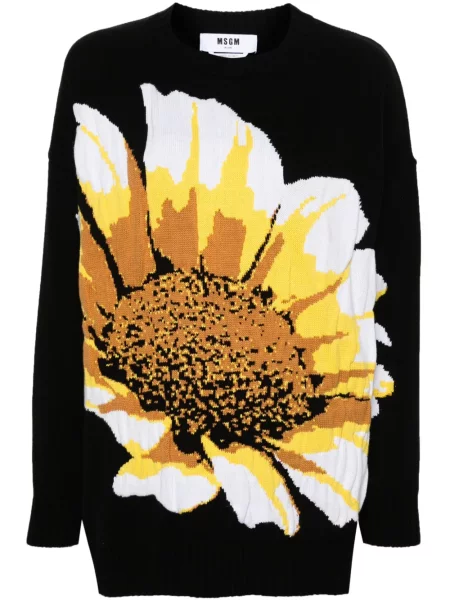 Pulover Msgm cu model floral negru