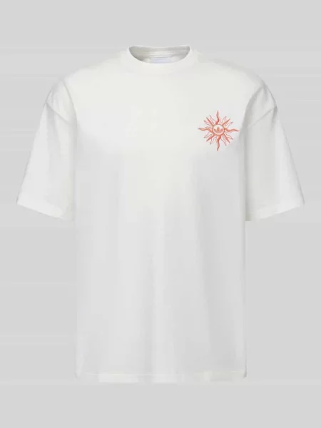 T-shirt z lnu z nadrukiem z tyłu Adidas Originals biała